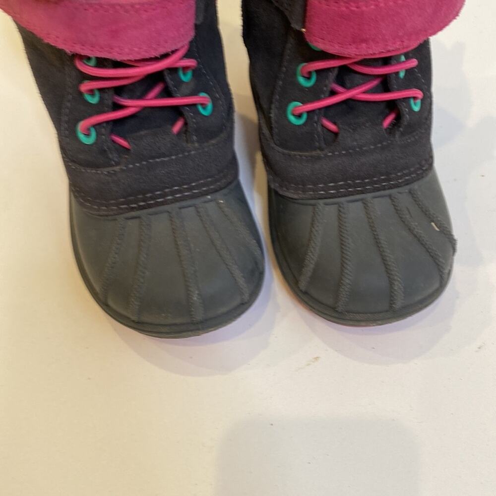 Cat & Jack Winter Waterproof Boots Zipper Dark Gray & Pink Sz 7 Toddler Girls - Picture 2 of 10